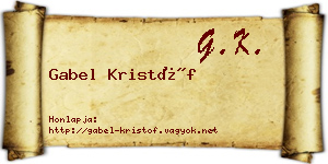 Gabel Kristóf névjegykártya